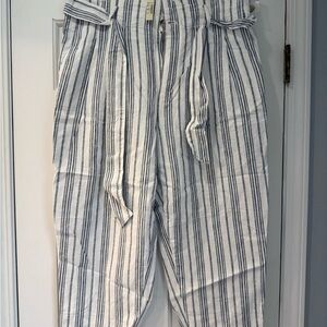 Striped High-Waisted Pants